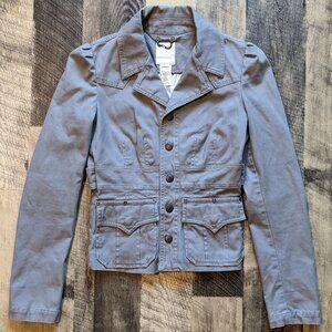 Diesel Utility Jacket Stretch Canvas Denim Small Gray Slim Fit